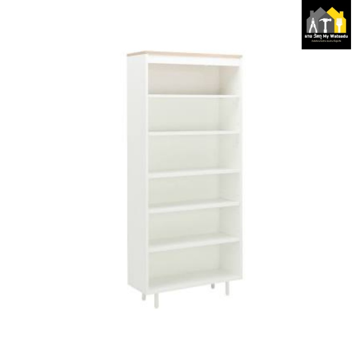 ชั้นวางของ รุ่นมินิมอล ขนาด 76.3 ซม. - สีขาว/ไลท์ วู้ด